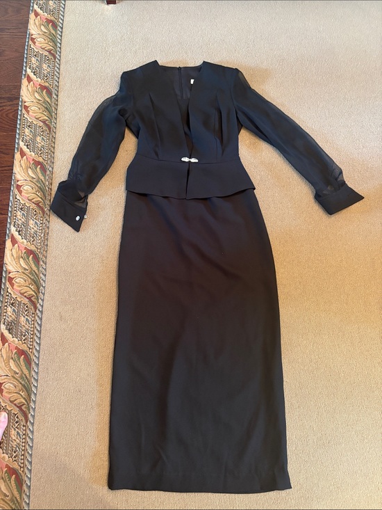ALFRED SUNG Dresses & Skirts - Alfred Sung Classic Black One Piece Evening Dress Set size 4 but fits larger